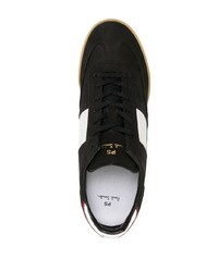 schwarze Leder niedrige Sneakers von Paul Smith