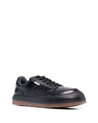 schwarze Leder niedrige Sneakers von Sunnei