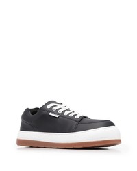 schwarze Leder niedrige Sneakers von Sunnei