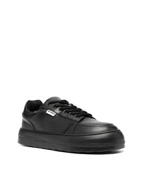 schwarze Leder niedrige Sneakers von Sunnei