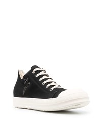 schwarze Leder niedrige Sneakers von Rick Owens DRKSHDW