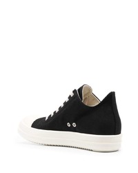 schwarze Leder niedrige Sneakers von Rick Owens DRKSHDW