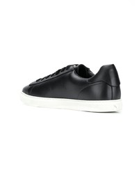 schwarze Leder niedrige Sneakers von DSQUARED2