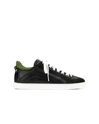 schwarze Leder niedrige Sneakers von DSQUARED2