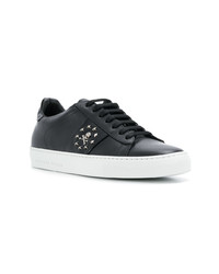 schwarze Leder niedrige Sneakers von Philipp Plein