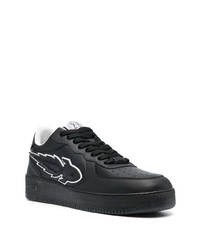 schwarze Leder niedrige Sneakers von Enterprise Japan