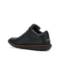 schwarze Leder niedrige Sneakers von Camper