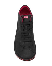 schwarze Leder niedrige Sneakers von Camper