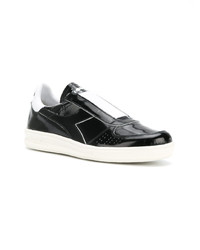 schwarze Leder niedrige Sneakers von Diadora