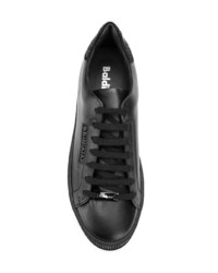 schwarze Leder niedrige Sneakers von Baldinini