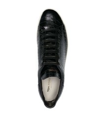 schwarze Leder niedrige Sneakers von Tom Ford