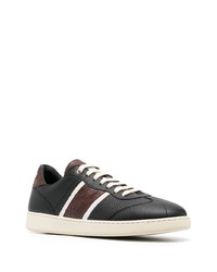 schwarze Leder niedrige Sneakers von Ferragamo