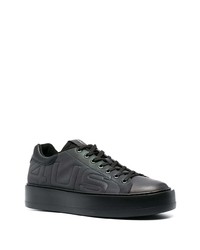 schwarze Leder niedrige Sneakers von Cesare Paciotti