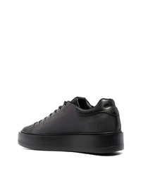 schwarze Leder niedrige Sneakers von Cesare Paciotti