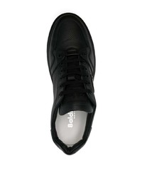 schwarze Leder niedrige Sneakers von Baldinini