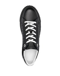 schwarze Leder niedrige Sneakers von Baldinini