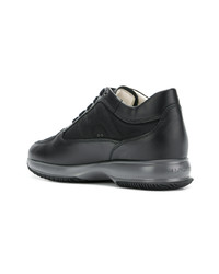 schwarze Leder niedrige Sneakers von Hogan