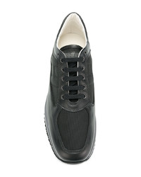 schwarze Leder niedrige Sneakers von Hogan