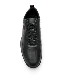 schwarze Leder niedrige Sneakers von Hugo