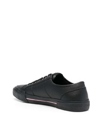 schwarze Leder niedrige Sneakers von Tommy Hilfiger