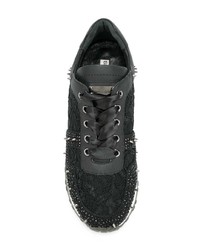 schwarze Leder niedrige Sneakers von Gianni Renzi