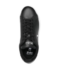 schwarze Leder niedrige Sneakers von Polo Ralph Lauren