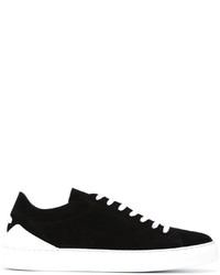 schwarze Leder niedrige Sneakers von Emporio Armani