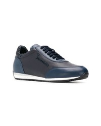 schwarze Leder niedrige Sneakers von Billionaire