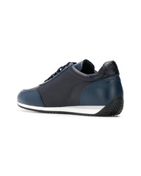 schwarze Leder niedrige Sneakers von Billionaire