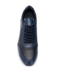 schwarze Leder niedrige Sneakers von Billionaire