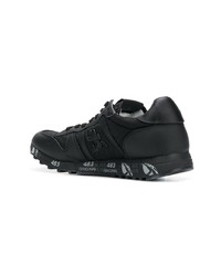 schwarze Leder niedrige Sneakers von White Premiata