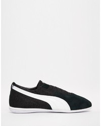 schwarze Leder niedrige Sneakers von Puma