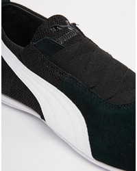 schwarze Leder niedrige Sneakers von Puma