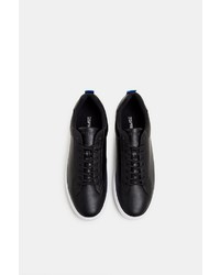 schwarze Leder niedrige Sneakers von Esprit