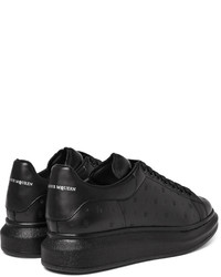 schwarze Leder niedrige Sneakers von Alexander McQueen