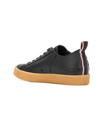 schwarze Leder niedrige Sneakers von Diesel