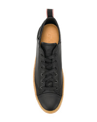 schwarze Leder niedrige Sneakers von Diesel