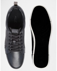 schwarze Leder niedrige Sneakers von Aldo