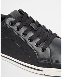 schwarze Leder niedrige Sneakers von Aldo