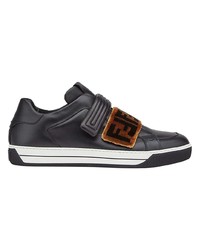 schwarze Leder niedrige Sneakers von Fendi