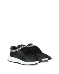 schwarze Leder niedrige Sneakers von Giuseppe Zanotti