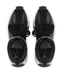 schwarze Leder niedrige Sneakers von Giuseppe Zanotti