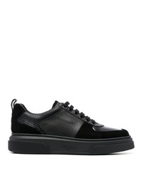 schwarze Leder niedrige Sneakers von Ferragamo