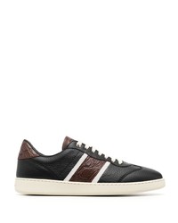 schwarze Leder niedrige Sneakers von Ferragamo