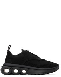 schwarze Leder niedrige Sneakers von Ferragamo