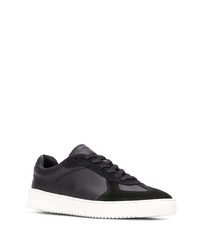 schwarze Leder niedrige Sneakers von Filling Pieces