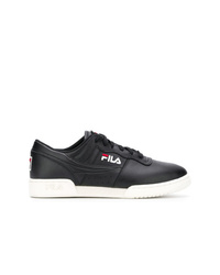 schwarze Leder niedrige Sneakers von Fila