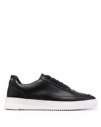 schwarze Leder niedrige Sneakers von Filling Pieces