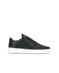 schwarze Leder niedrige Sneakers von Filling Pieces