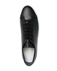 schwarze Leder niedrige Sneakers von Common Projects